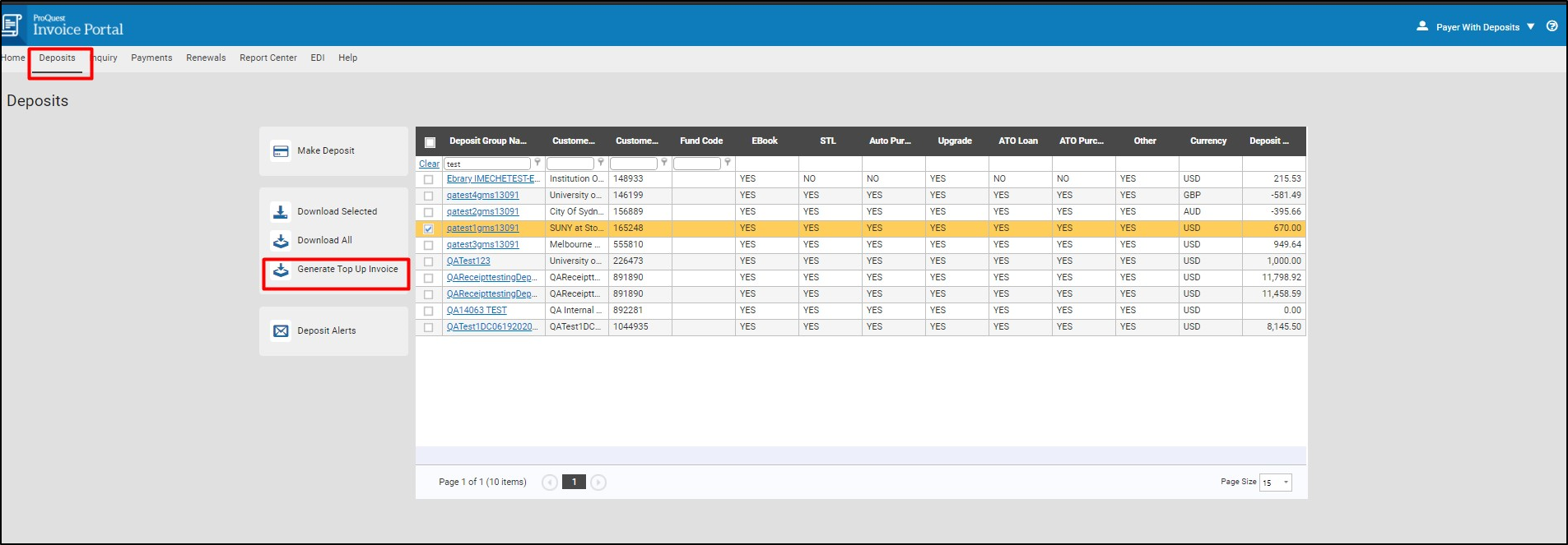 How to generate a top up invoice