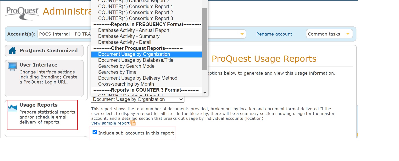 Non-Counter ProQuest Usage Reports - 9 - Is There a Report That Shows ...