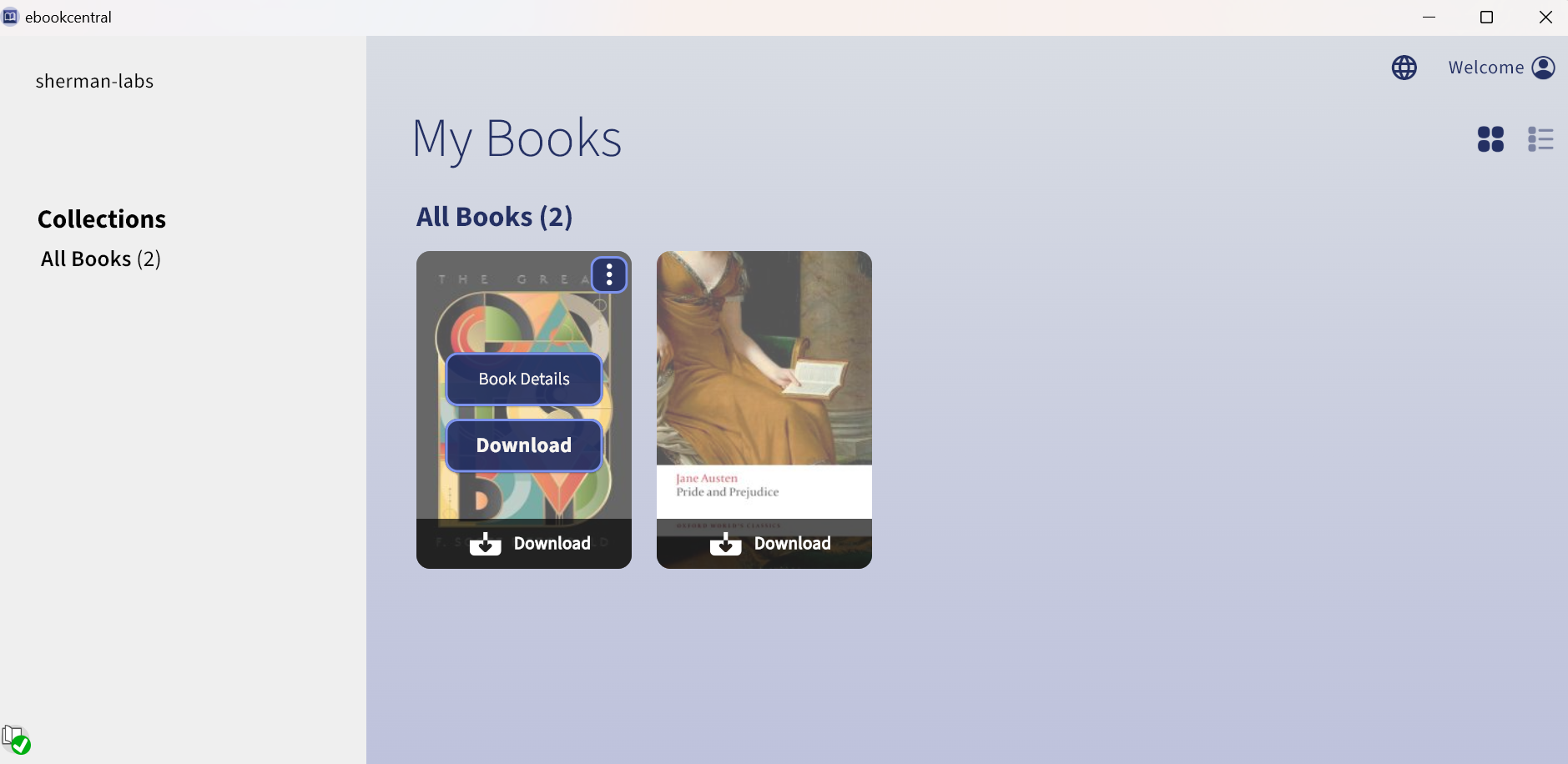 How do I download a book to read in the Ebook Central App?