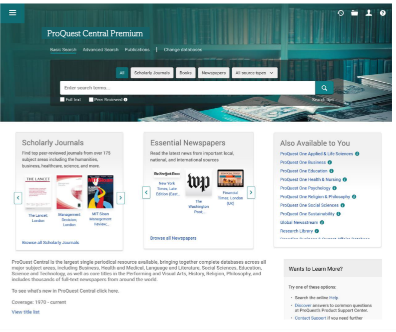 ProQuest Central Premium: What's New