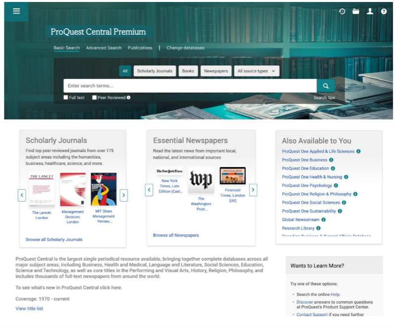 ProQuest One Academic Premium: What's New